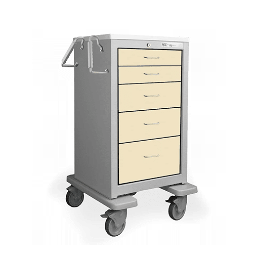 JTGKU-33669-NTL – Waterloo Slim Size Med-Jr Treatment Carts (Steel – 5 Drawer)