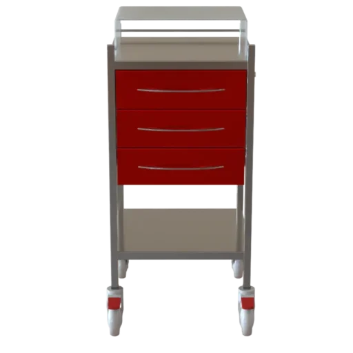 SP624C - Coloured 3 Drawer Pathology Trolley