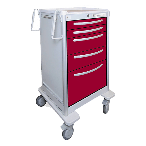 JTGKA-33669-NTL – Slim Size Med-Jr Treatment Carts (Aluminium 5 Drawer)