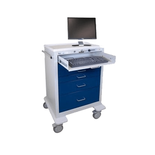 UTGSU-K33369-DKB – Tall 6 Drawer Cart with Keyboard Shelf