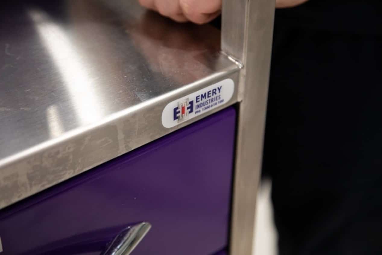 stainless steel dressing trolley powder coated